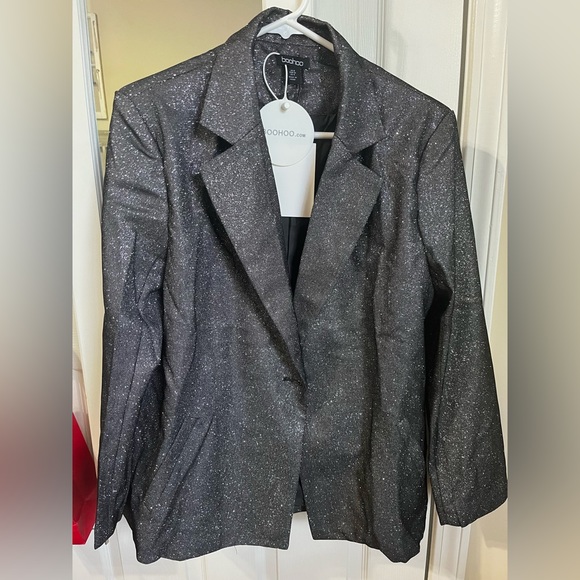 Black glitter blazer! Never worn. Size 4. - Picture 2 of 2